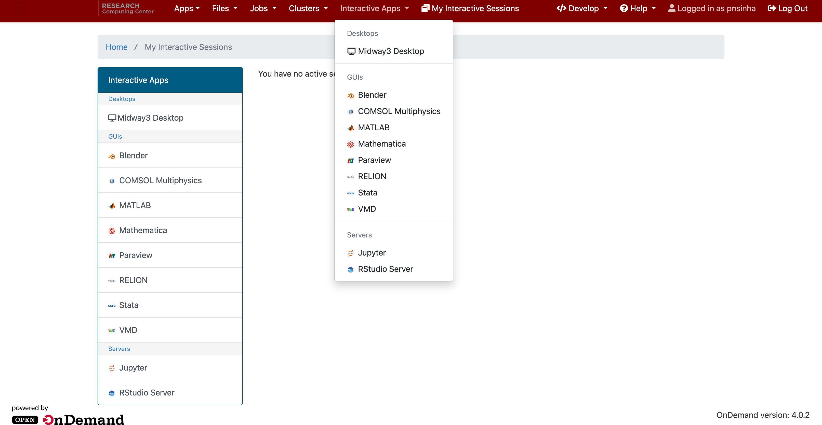 OOD Interactive Apps Dropdown Menu
