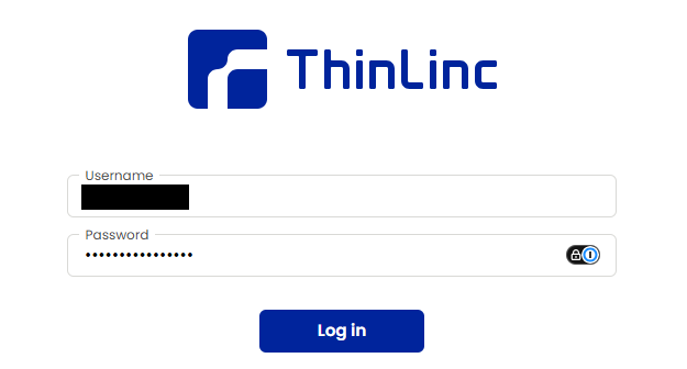 Screenshot showing Chrome connecting to ThinLinc