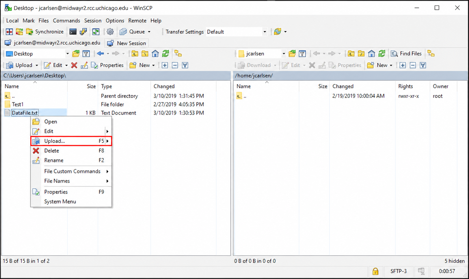 screenshot showing VMware Horizon data transfer
